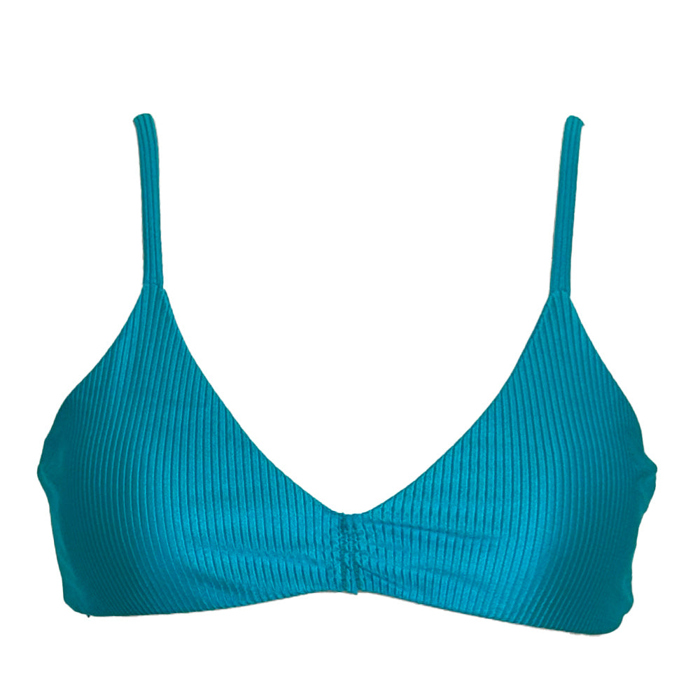 Gathered Scoop Neck Bikini Top