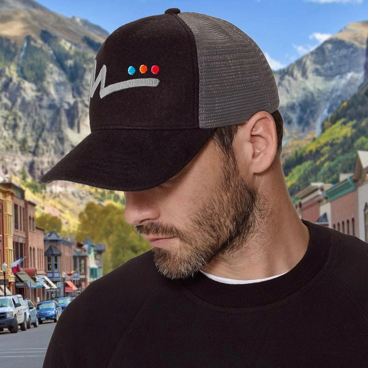 M Logo Trucker Hat - Black/Gray