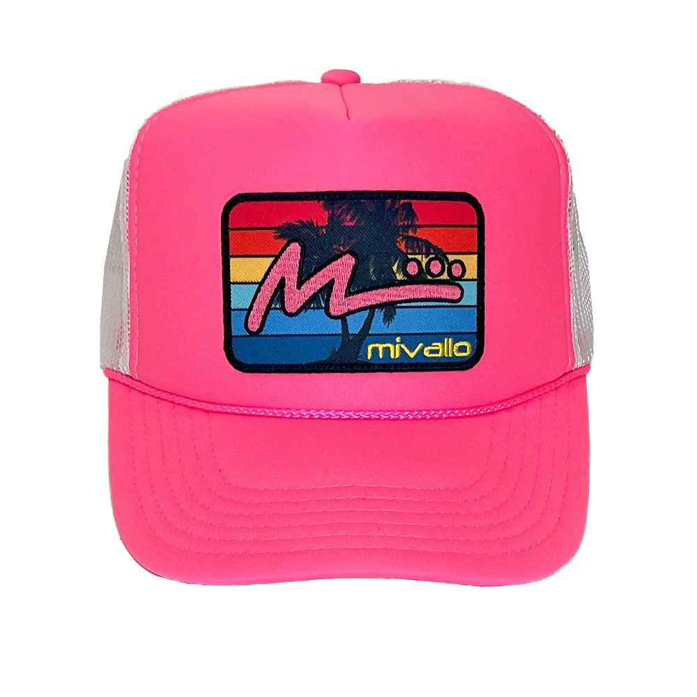 Foam Trucker Patch Hat - Neon Pink/White