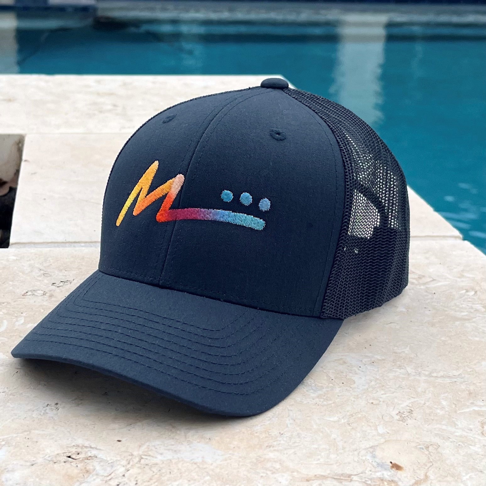 M Logo Trucker Hat - Navy Surf