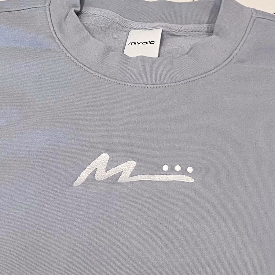M Logo Premium Embroidered Sweatshirt - Powder