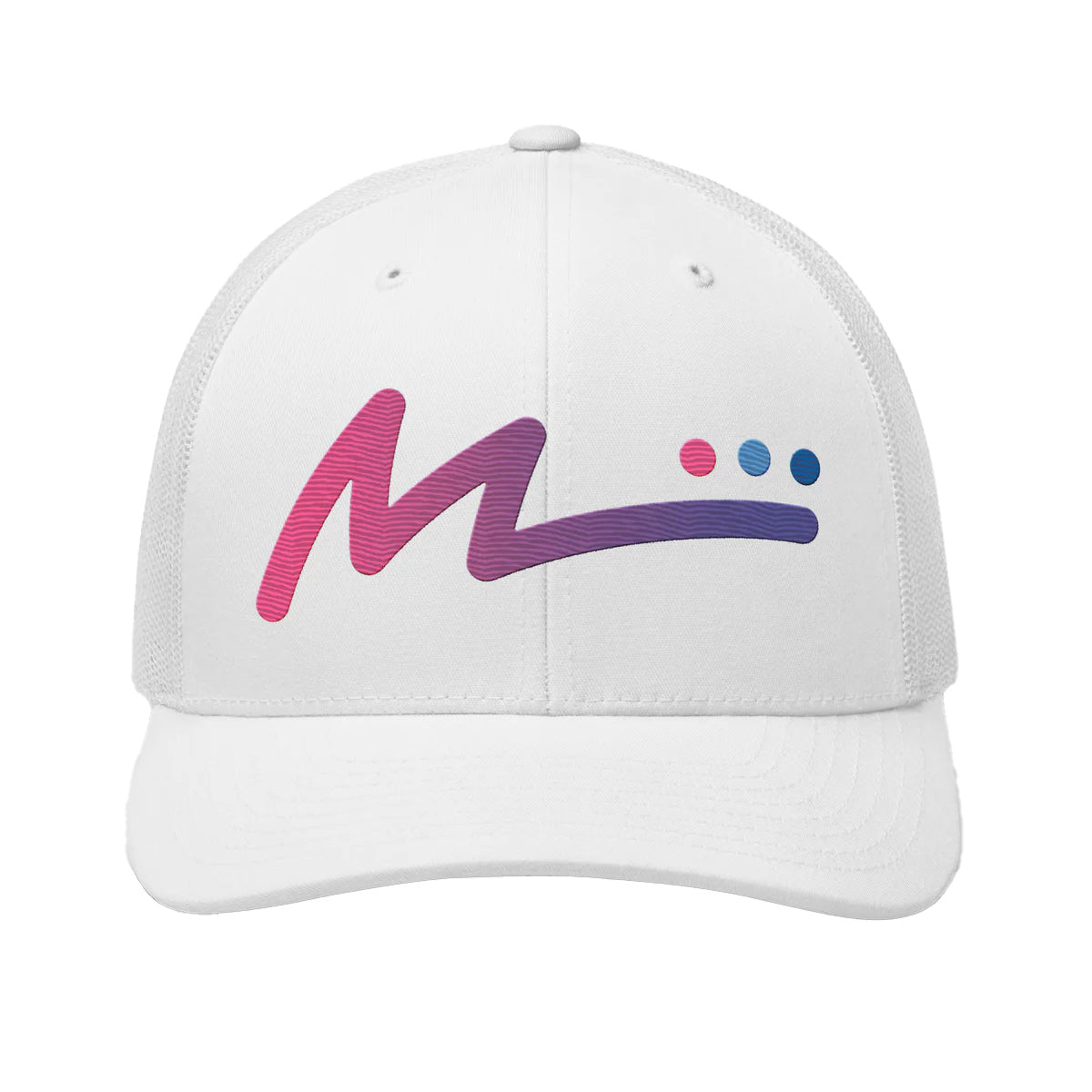 M Logo Trucker Hat - White/Pink/Purple