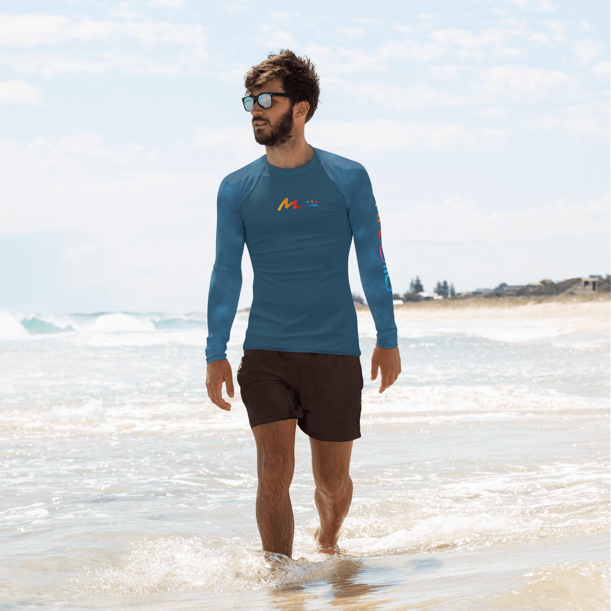Men's Rash Guard - Blue Cloud