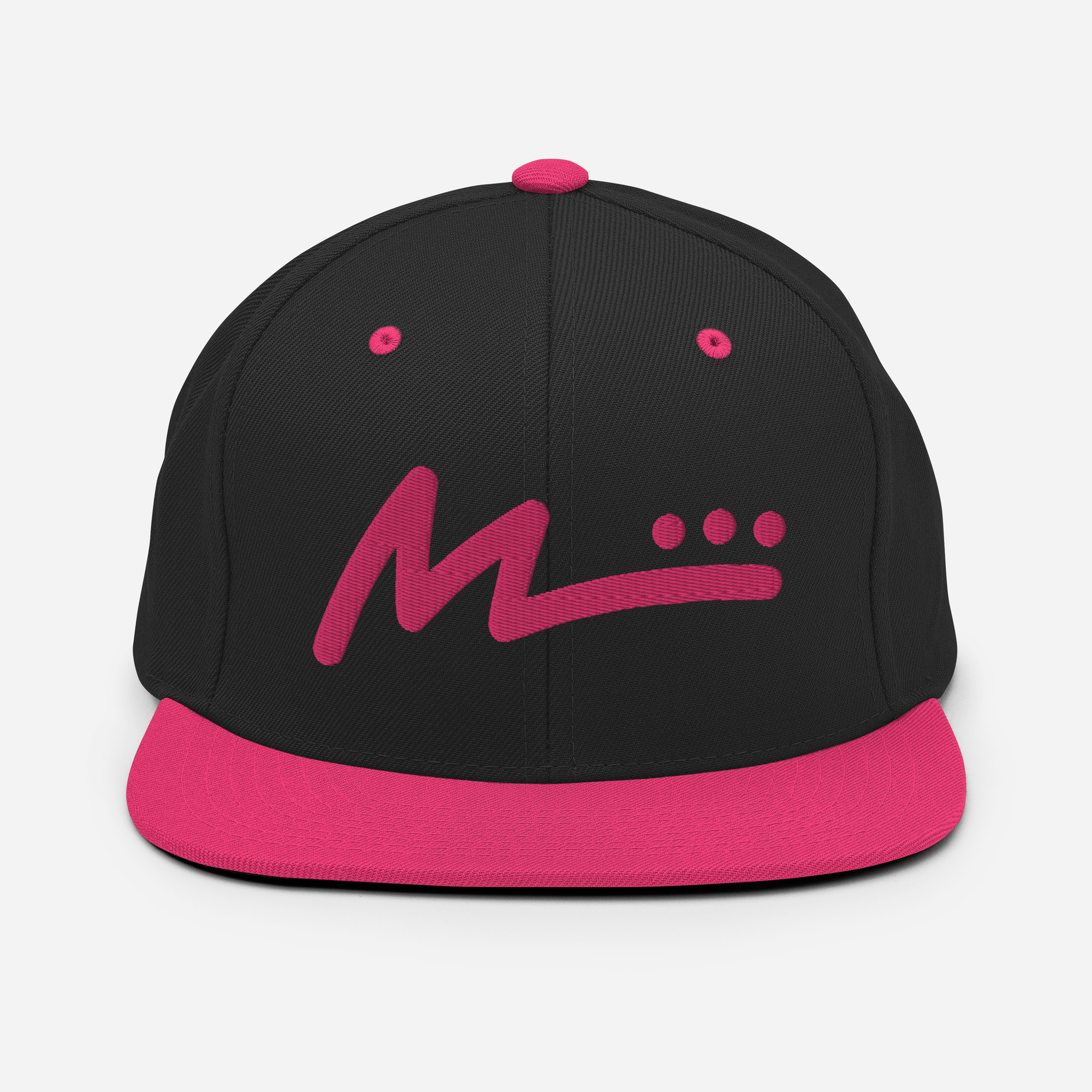 M Logo Flat Bill Hat - Pink/Black
