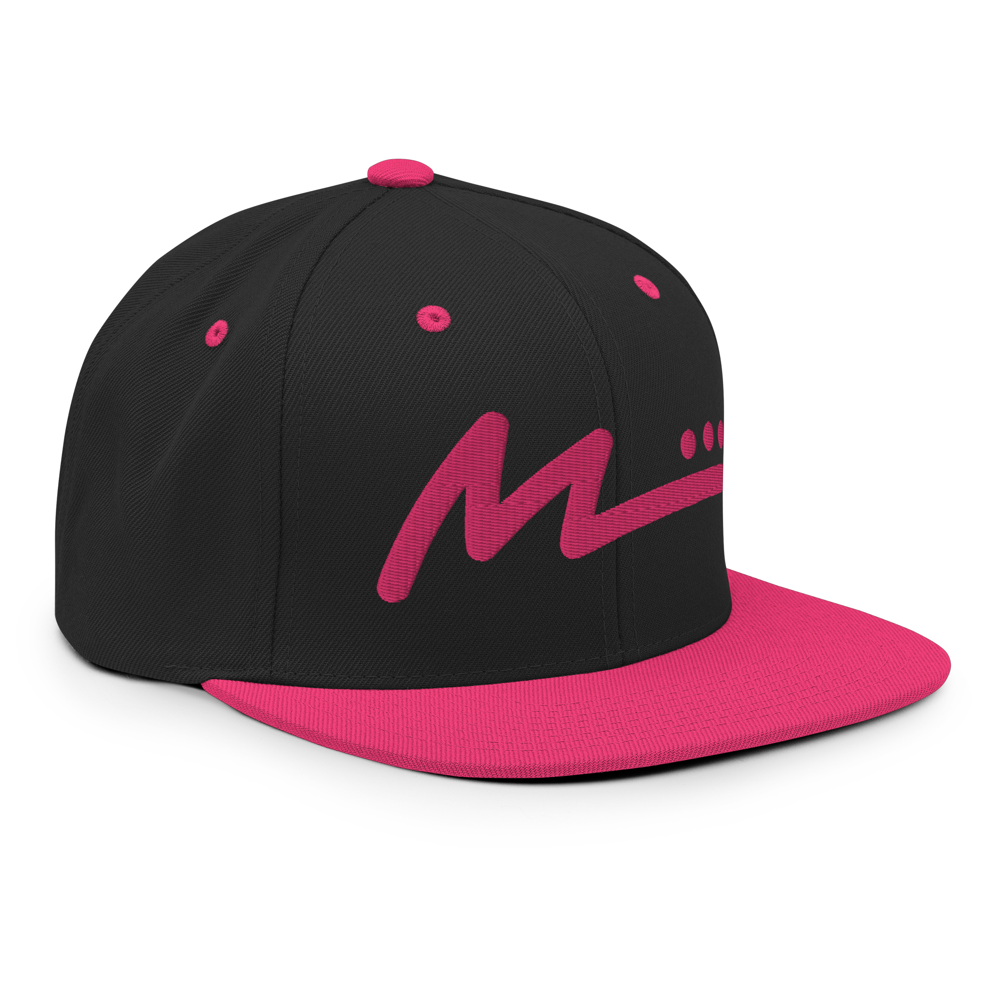 M Logo Flat Bill Hat - Pink/Black