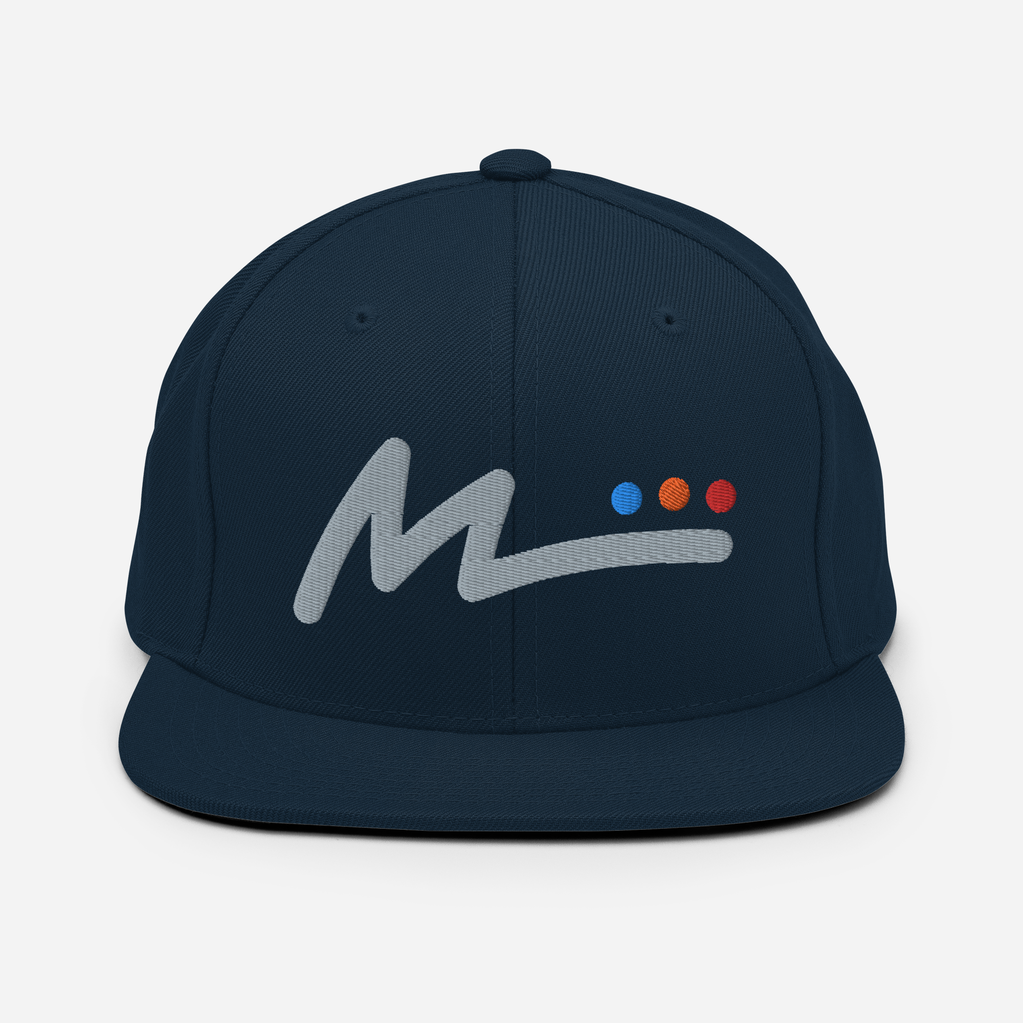 M Logo Flat Bill Hat - Navy