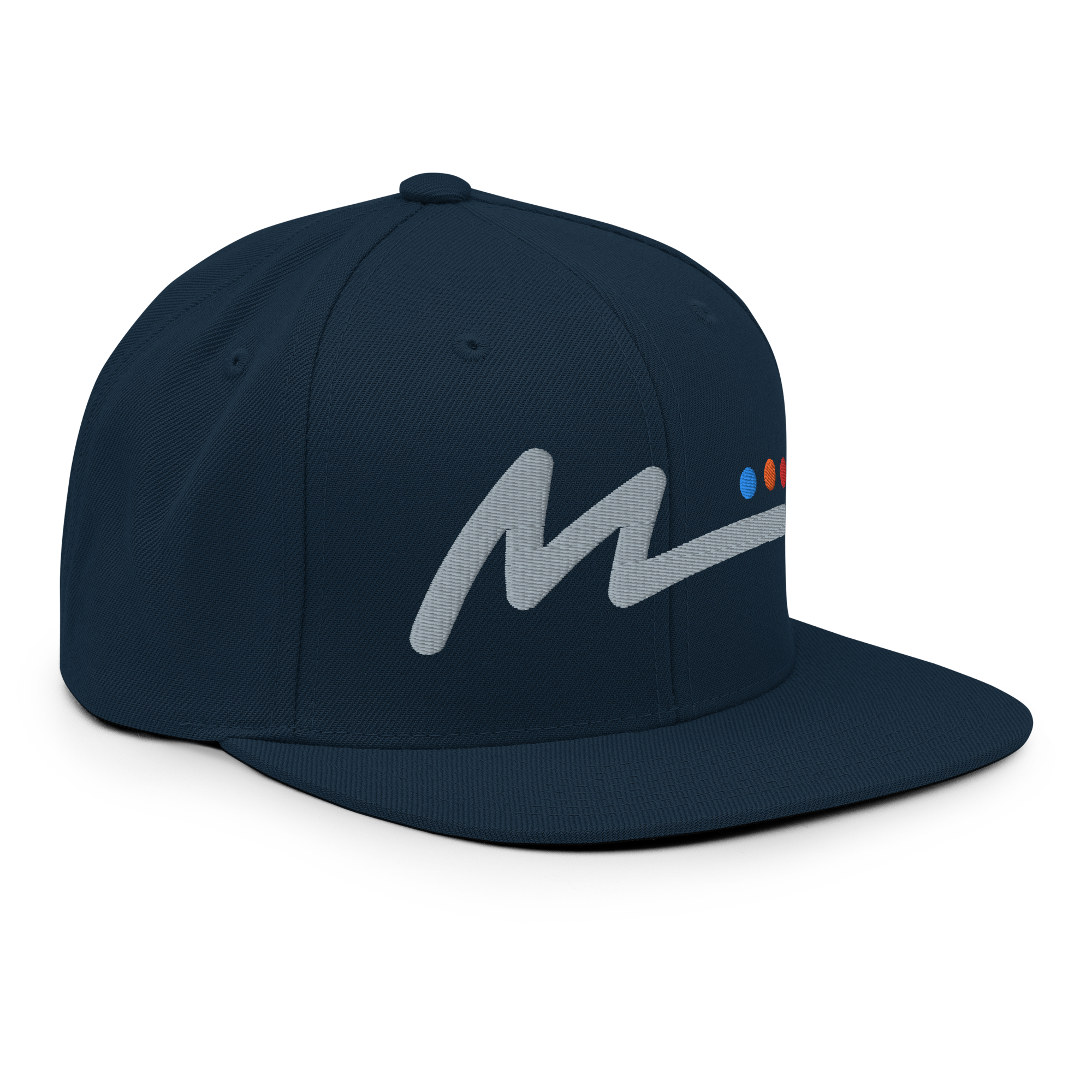 M Logo Flat Bill Hat - Navy