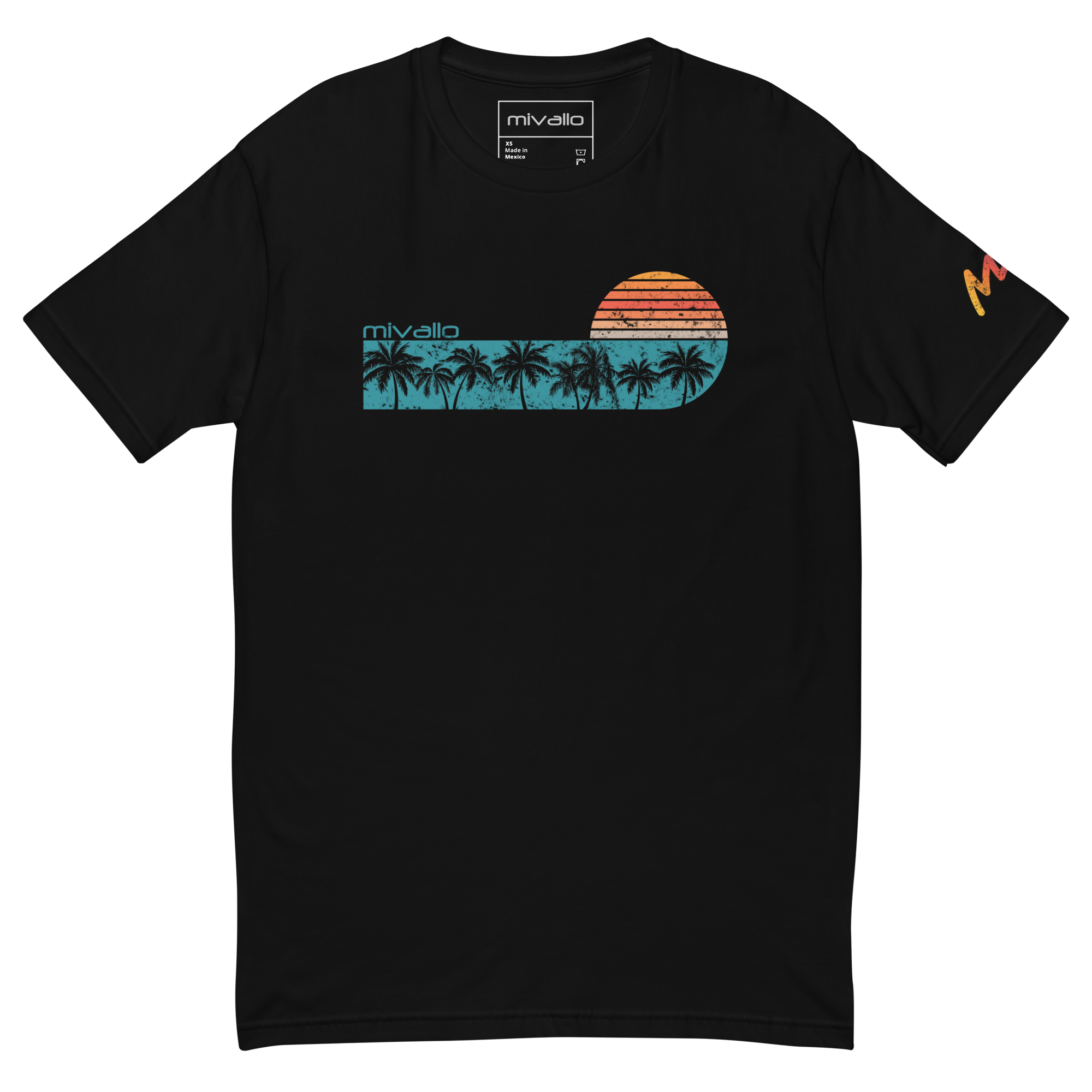 Retro Palm Tree Sunset - Dark Solids