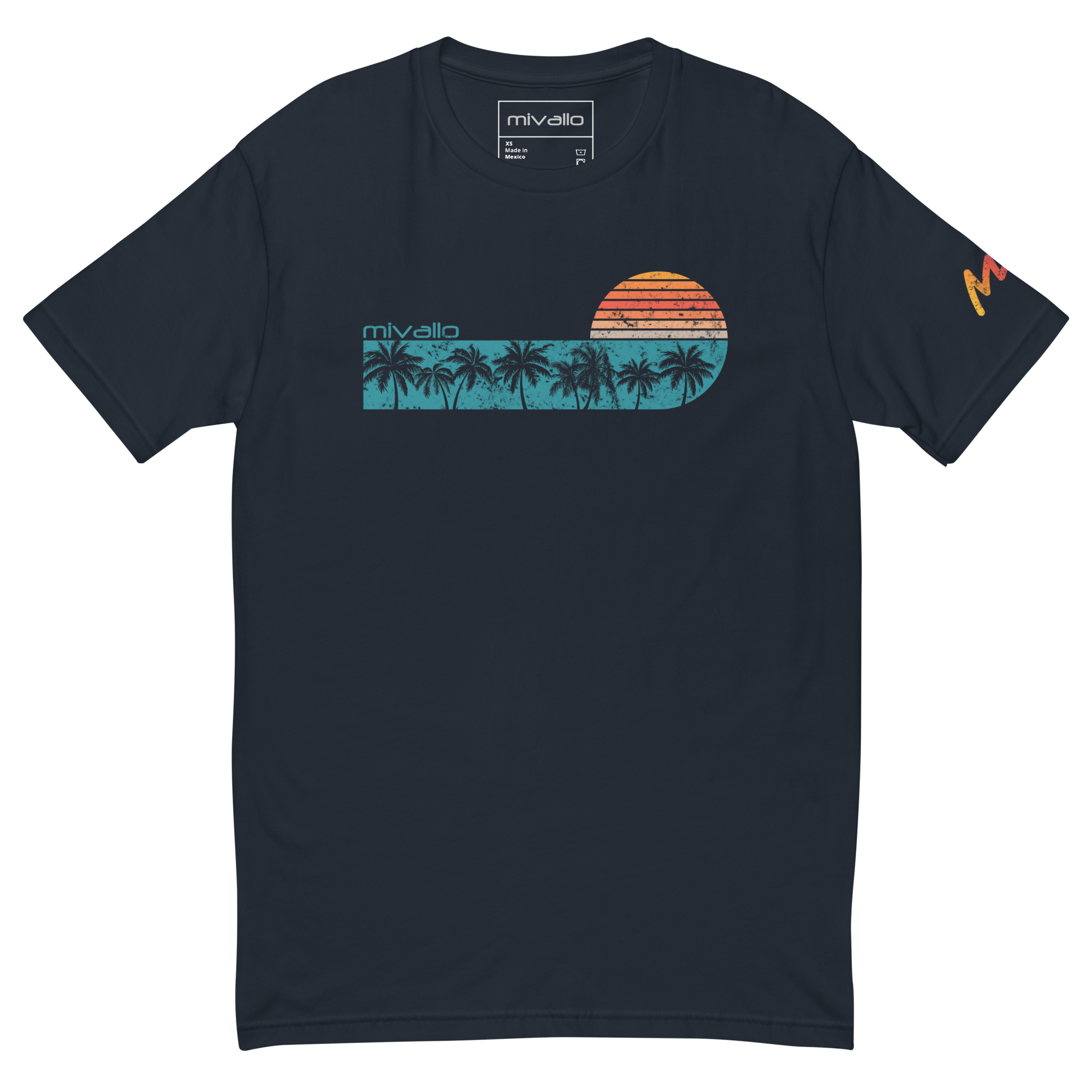 Retro Palm Tree Sunset - Dark Solids