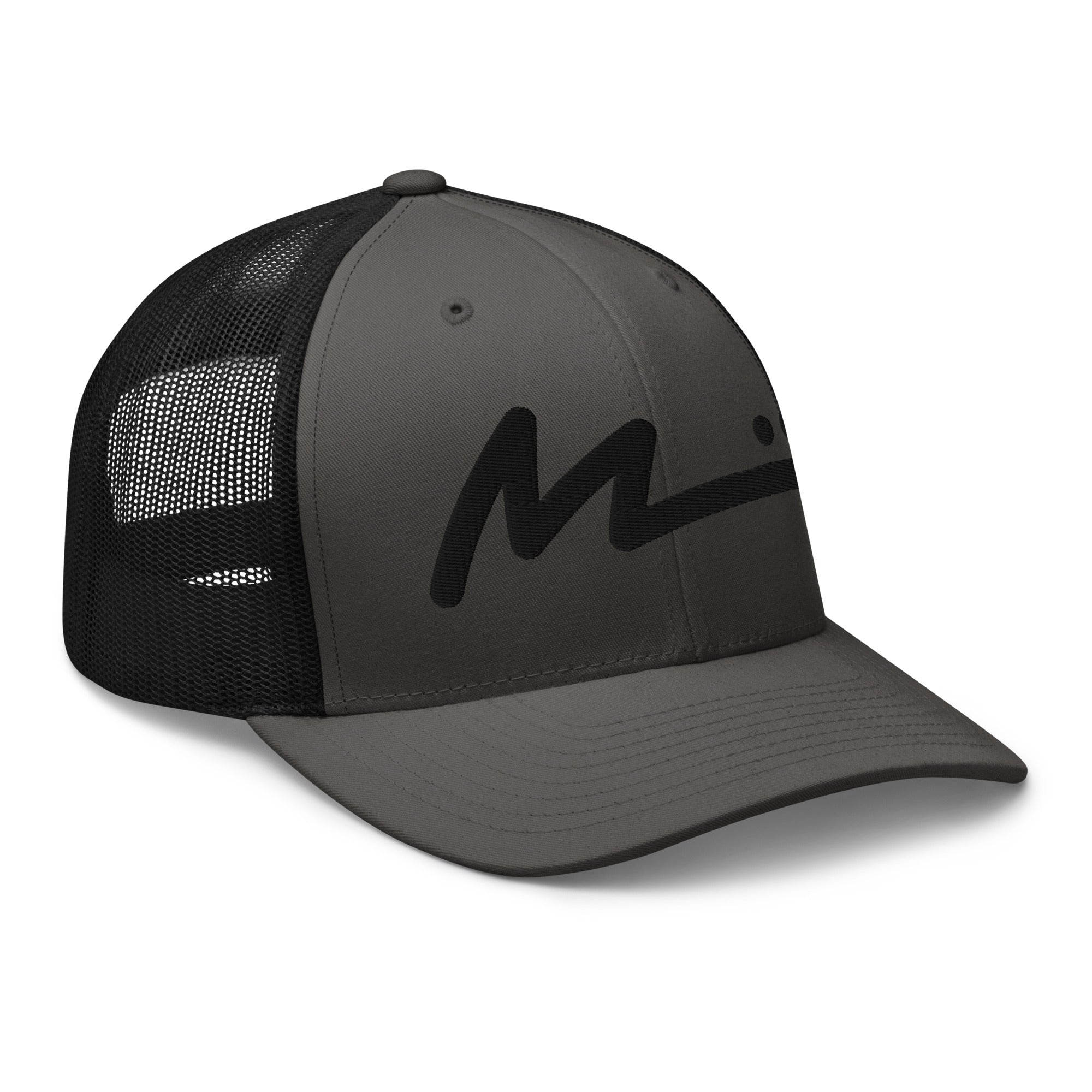 M Logo Trucker Hat - Charcoal/Black