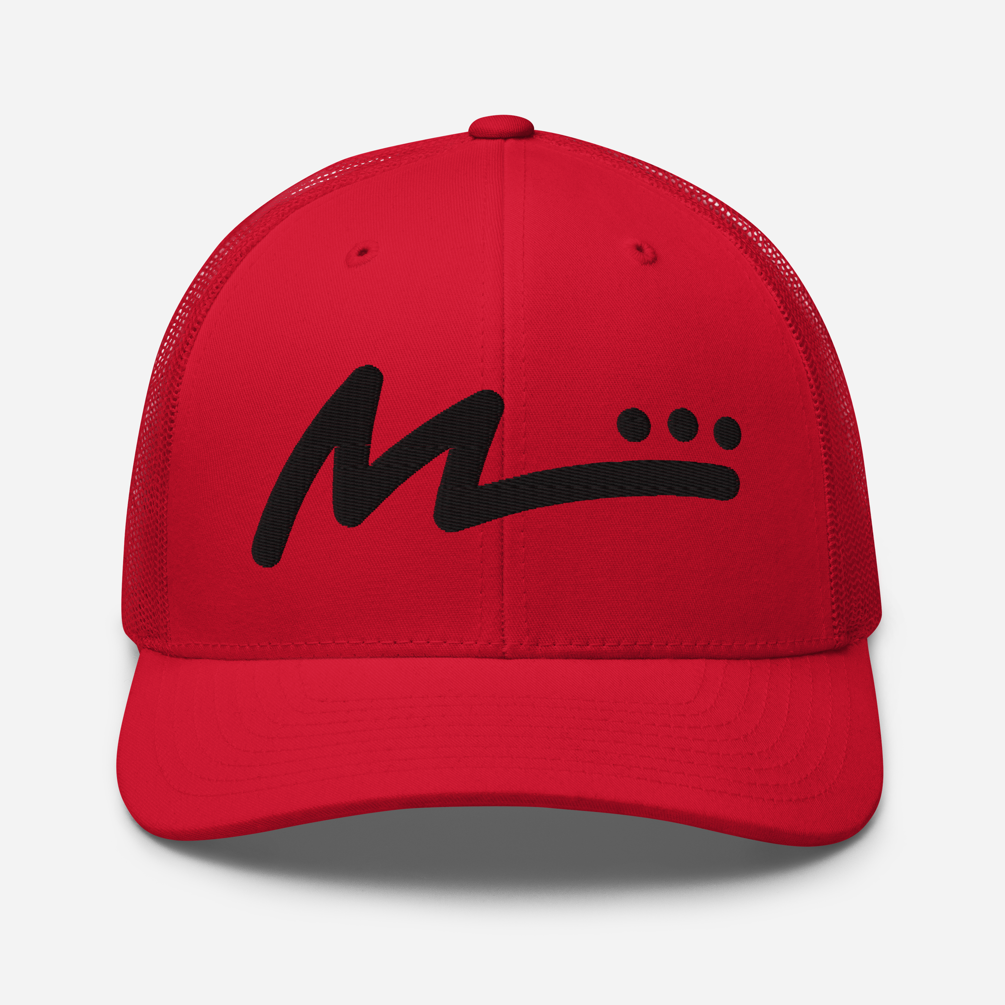 M Logo Trucker Hat - Red/Black
