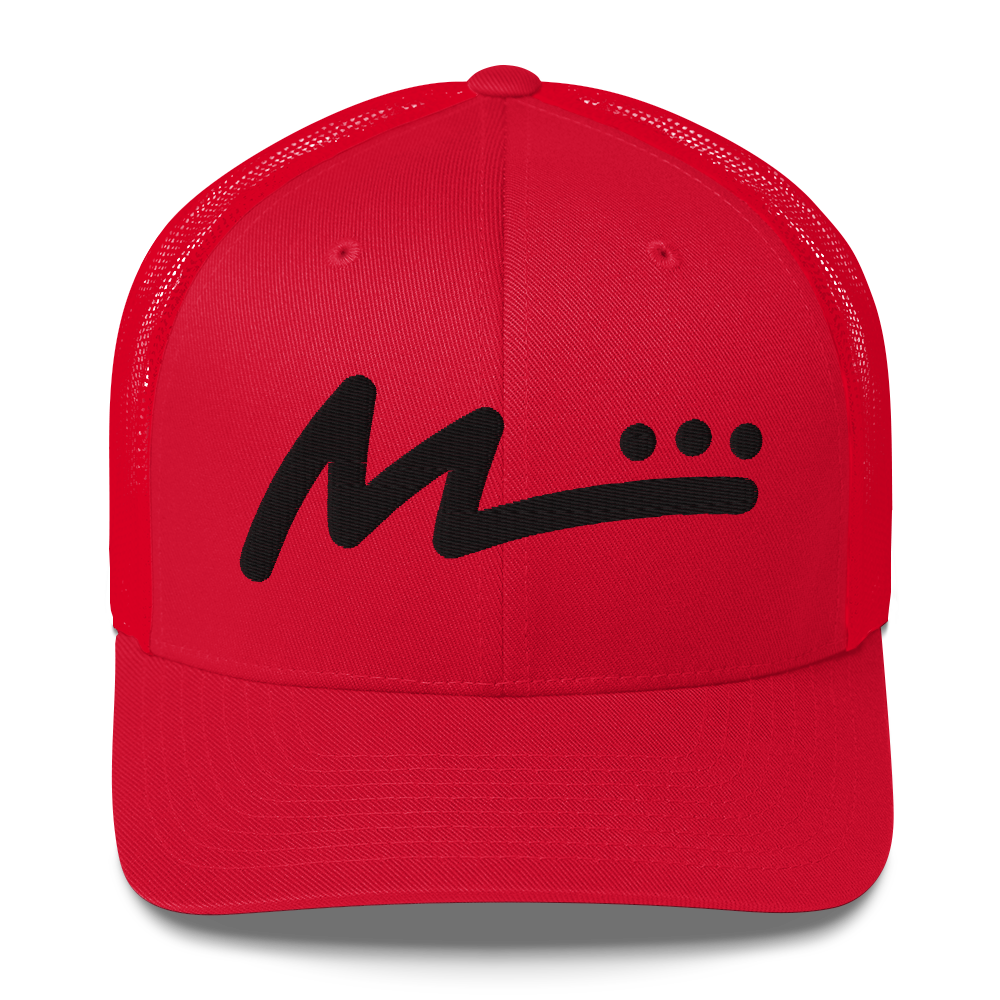 M Logo Trucker Hat - Red/Black