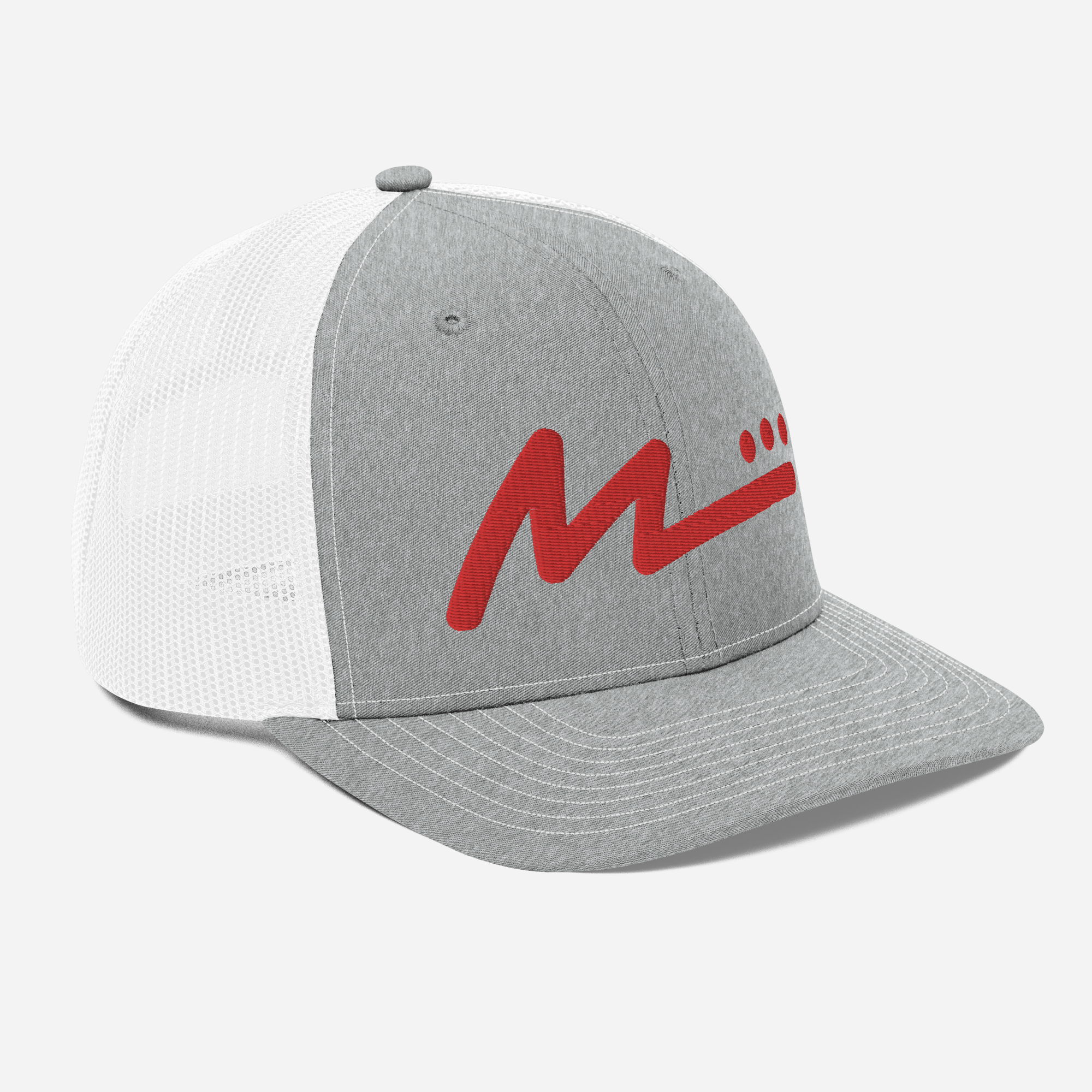 M Logo Trucker Cap - Gray/White/Red