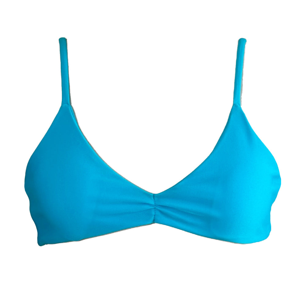 Gathered Scoop Neck Bikini Top
