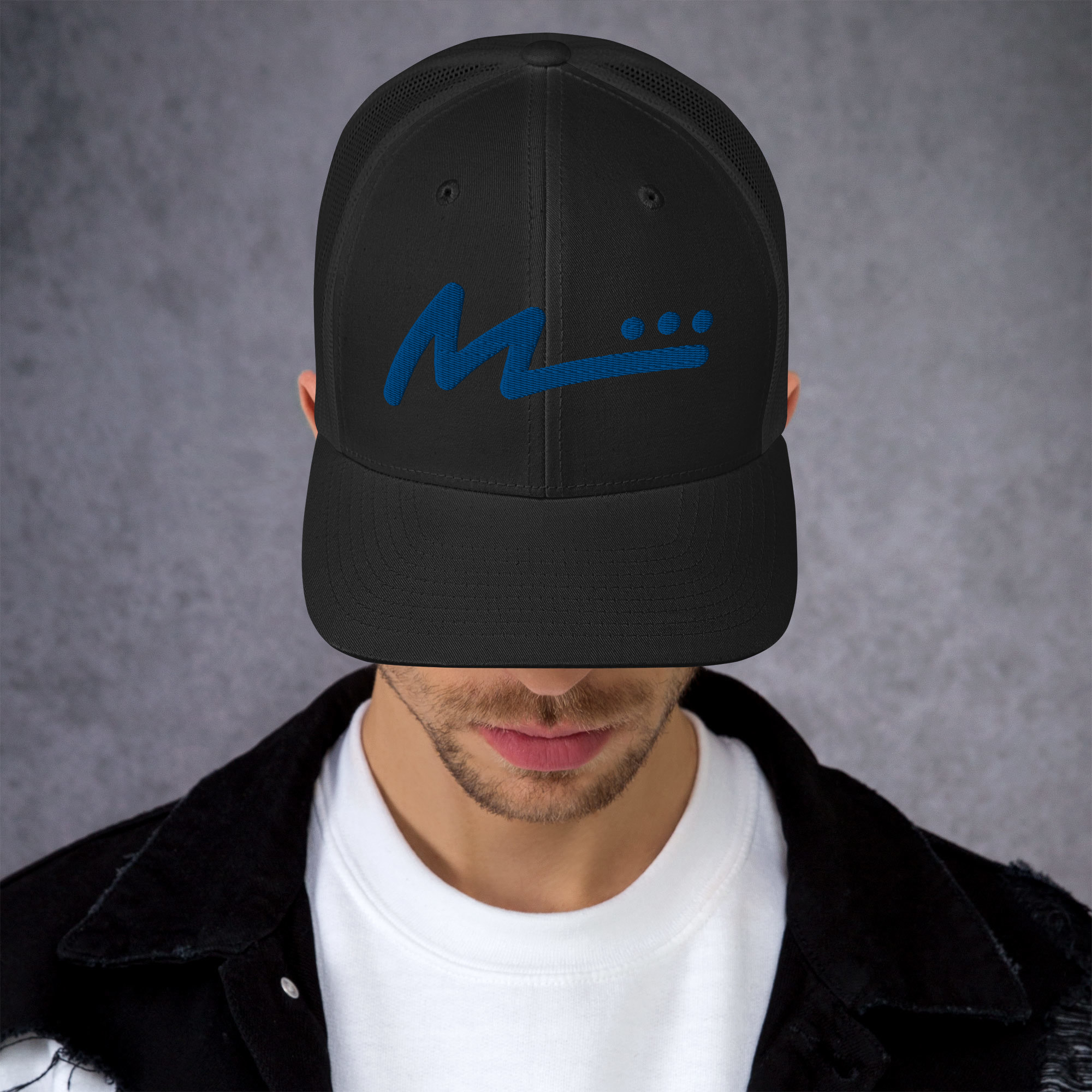 M Logo Trucker Hat - Black